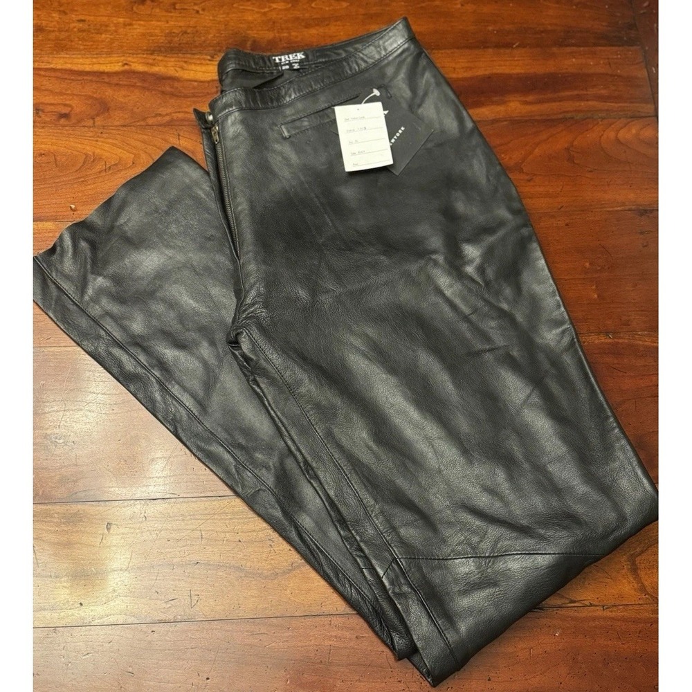 Women's Trek Italian Lamb Leather Size 20 Black Leather Pants